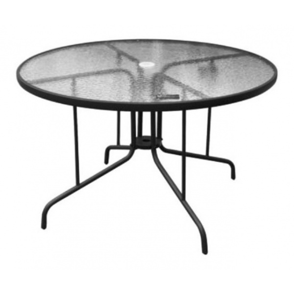 Mesa redonda Seven Lifes Café 42" de Aluminio con hoyo para sombrilla